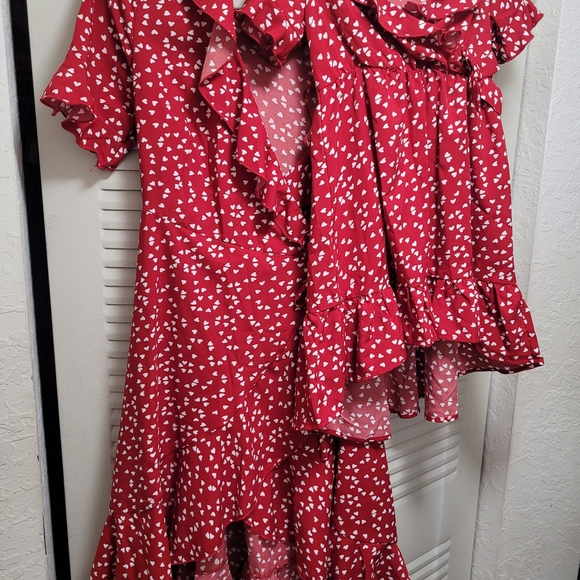 MOMMY & Me PatPat Red Asymmetrical Sundress with Ruffled Tie Front - Picture 8 of 8